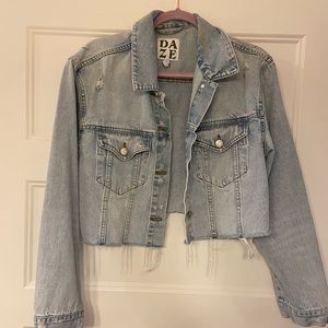 DAZE ex boyfriend denim cropped oversized jacket